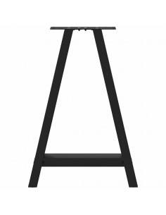Gambe Tavolino da Caffè a A 2 pz Nero 60x(72-73) cm in Acciaio