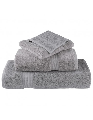 Asciugamani da Doccia 2 pz Grigi 70x140 cm 600gsm 100% Cotone