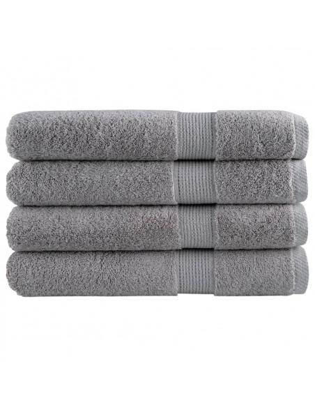 Asciugamani per Sauna 4 pz Grigi 80x200cm 600gsm 100% Cotone