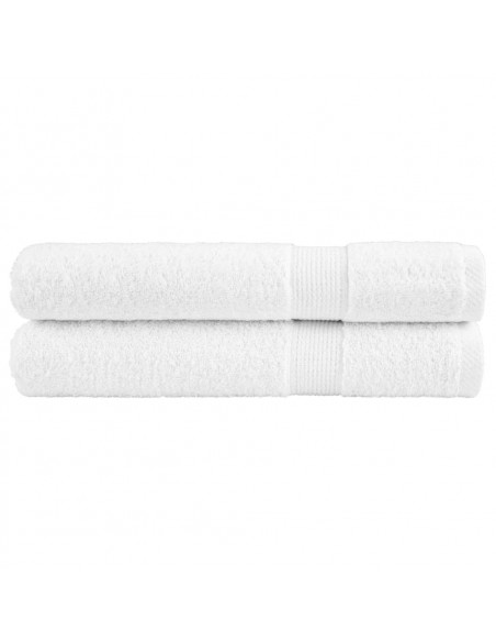 Asciugamani per Sauna 2 pz Bianchi 80x200cm 600gsm 100% Cotone