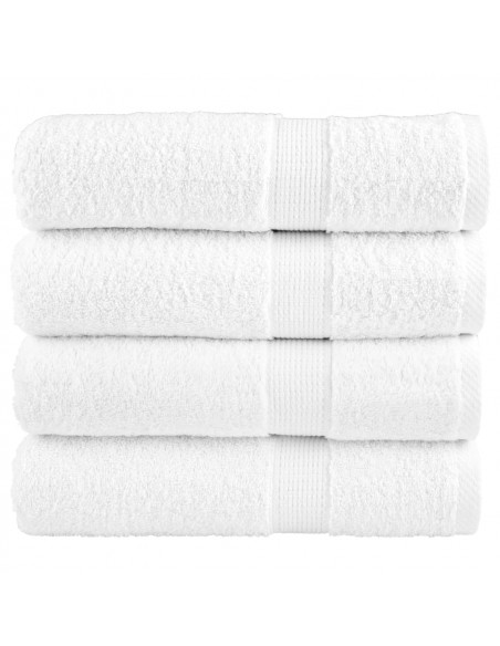 Asciugamani da Doccia 4 pz Bianchi 70x140 cm 600gsm 100% Cotone