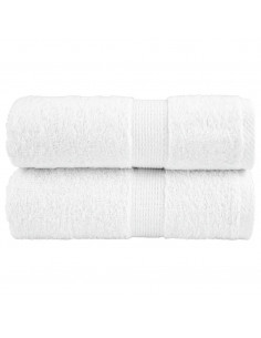 Asciugamani Ospiti 2 pz Bianchi 30x50 cm 600gsm 100% Cotone 2