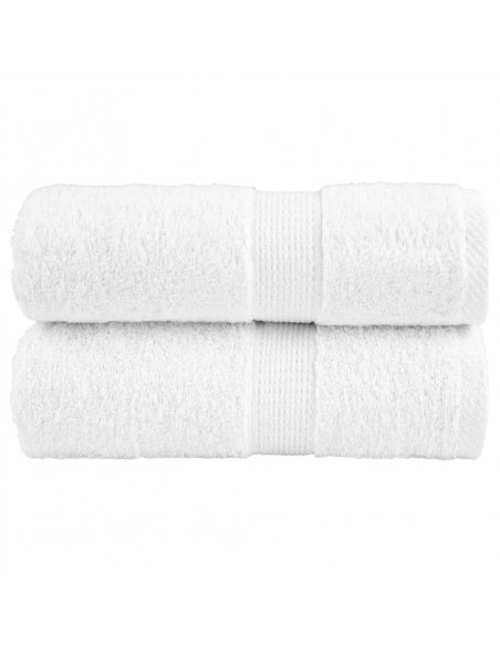 Asciugamani Ospiti 2 pz Bianchi 30x50 cm 600gsm 100% Cotone
