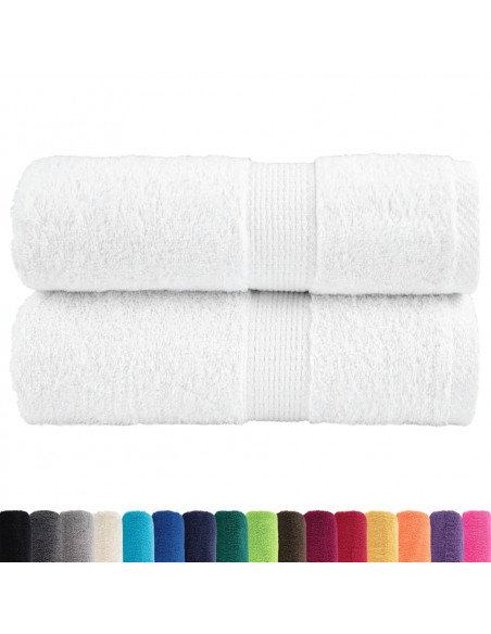 Asciugamani Ospiti 2 pz Bianchi 30x50 cm 600gsm 100% Cotone