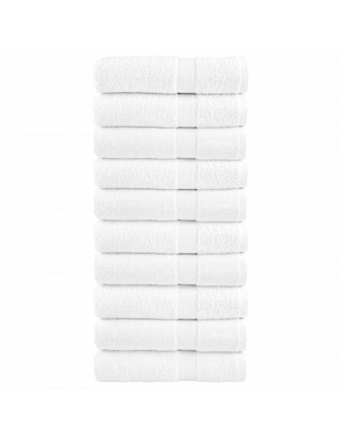 Asciugamani da Bagno 10 pz Bianchi 100x150cm 600gsm 100% Cotone