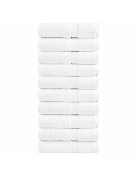 Asciugamani da Bagno 10 pz Bianchi 100x150cm 600gsm 100% Cotone