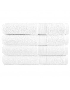 Asciugamani Premium 4 pz Bianchi 100x200 cm 600gsm 100% Cotone 2