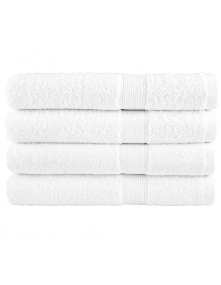 Asciugamani Premium 4 pz Bianchi 100x200 cm 600gsm 100% Cotone