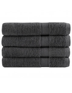 Asciugamani Sauna 4 pz Antracite 80x200 cm 600gsm 100% Cotone 2