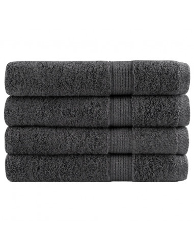 Asciugamani Sauna 4 pz Antracite 80x200 cm 600gsm 100% Cotone