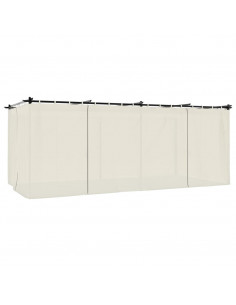 Gazebo con Tende Crema 6x3 m in Acciaio