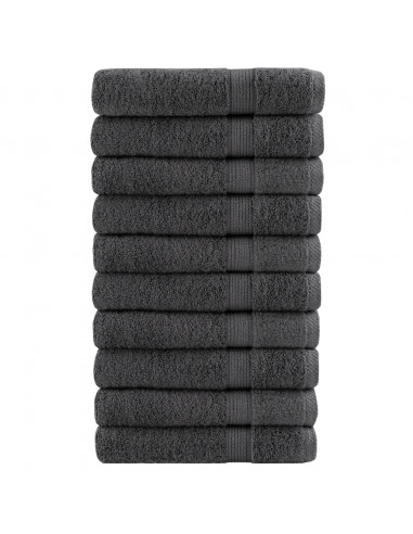 Asciugamani Ospiti 10 pz Antracite 100x200cm 600gsm 100% Cotone