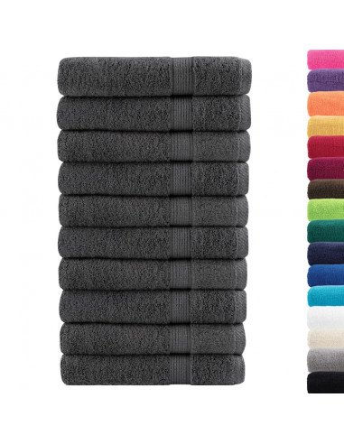 Asciugamani Ospiti 10 pz Antracite 100x200cm 600gsm 100% Cotone