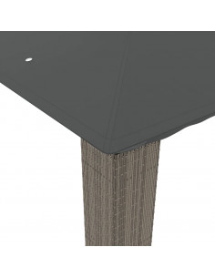 Gazebo con Tetto Doppio Antracite 2,94x2,94 m in Acciaio