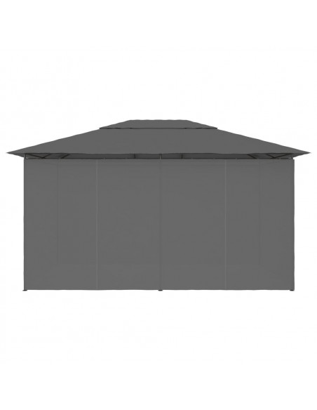 Gazebo da Giardino con Tende 4x3 m Antracite