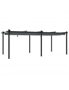 Gazebo Giardino con Tetto Retrattile Antracite 3x6 m Alluminio