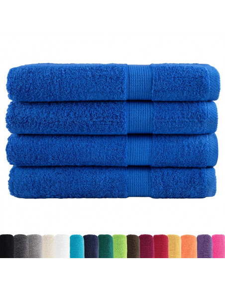 Asciugamani per Sauna 4 pz Blu 80x200cm 600gsm 100% Cotone