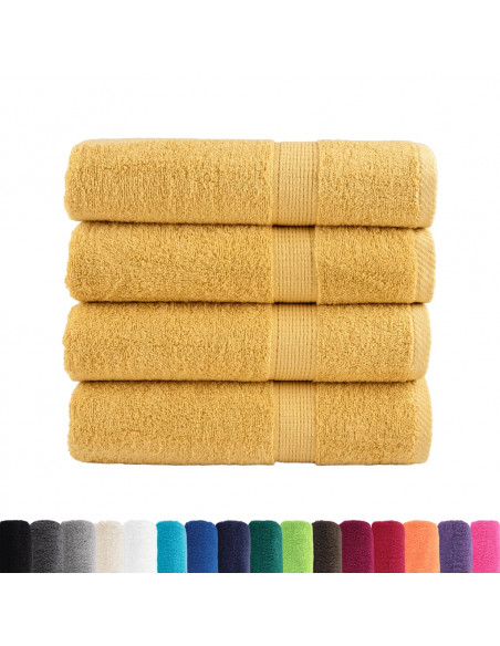 Asciugamani da Doccia 4 pz Oro 70x140 cm 600gsm 100% Cotone