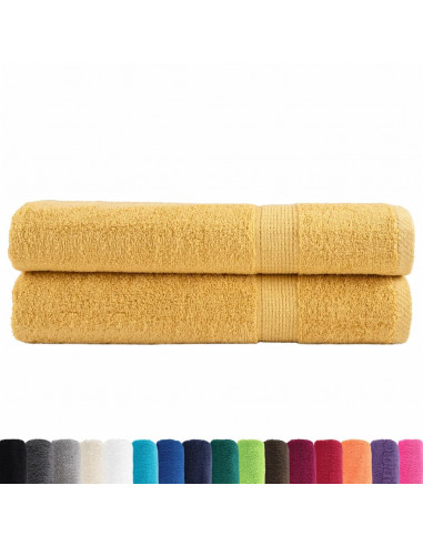 Asciugamani Premium 2 pz Oro 100x200cm 600gsm 100% Cotone