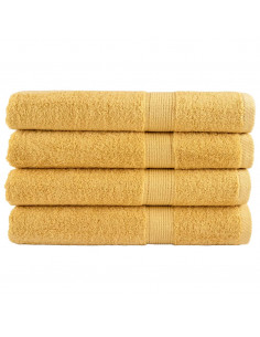 Asciugamani per Sauna 4 pz Oro 80x200cm 600gsm 100% Cotone 2