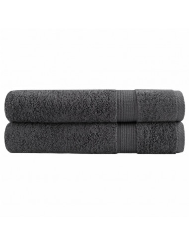 Asciugamani Ospiti 2 pz Antracite 100x200cm 600gsm 100% Cotone