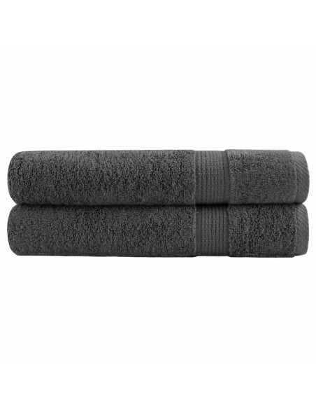 Asciugamani Ospiti 2 pz Antracite 100x200cm 600gsm 100% Cotone