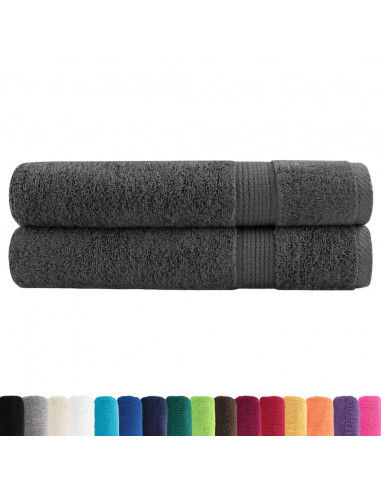 Asciugamani Ospiti 2 pz Antracite 100x200cm 600gsm 100% Cotone