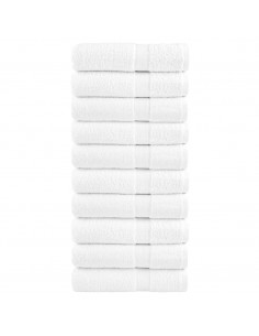 Asciugamani Premium 10 pz Bianchi 50x100 cm 600gsm 100% Cotone 2