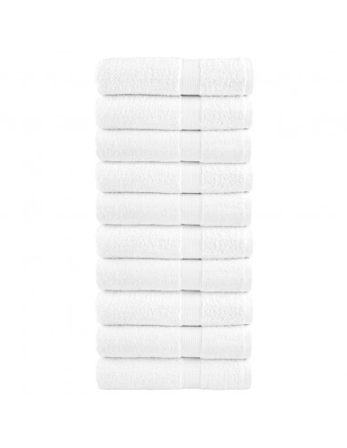 Asciugamani Premium 10 pz Bianchi 50x100 cm 600gsm 100% Cotone