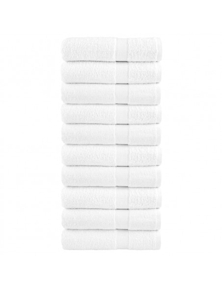 Asciugamani Premium 10 pz Bianchi 50x100 cm 600gsm 100% Cotone