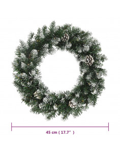 Ghirlanda Natalizia con Luci LED Verde 45 cm PVC