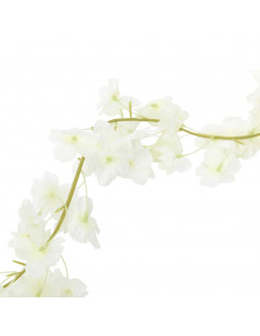 Ghirlande Fiori Artificiali 6 pz Bianco 180cm