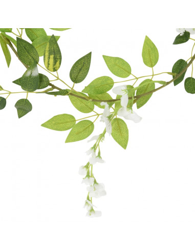 Ghirlande Fiori Artificiali 6 pz Bianco 200cm