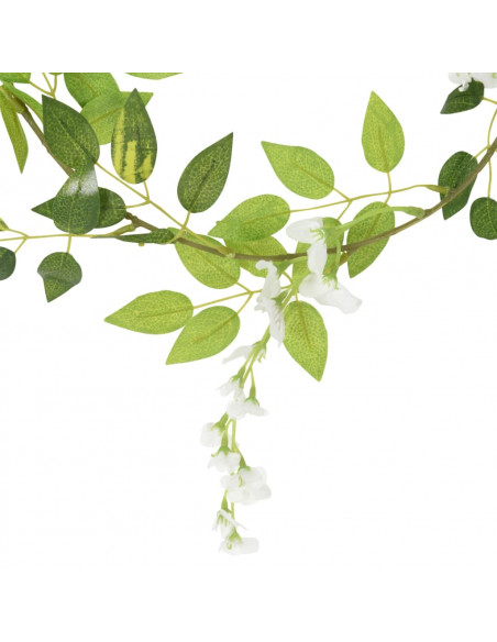 Ghirlande Fiori Artificiali 6 pz Bianco 200cm