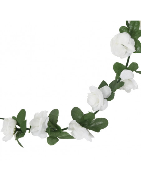 Ghirlande Fiori Artificiali 6 pz Bianco Primaverile 250cm