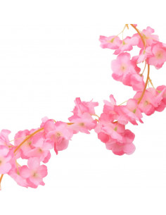 Ghirlande Fiori Artificiali 6 pz Rosa Scuro 180cm