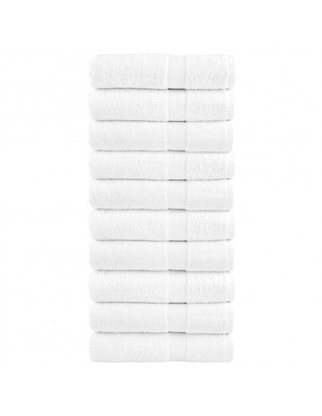 Asciugamani da Doccia 10 pz Bianchi 70x140cm 600gsm 100% Cotone