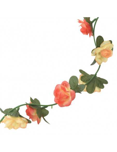 Ghirlande Fiori Artificiali 6 pz Rosato e Champagne 240cm
