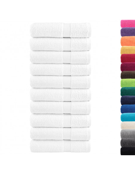 Asciugamani da Doccia 10 pz Bianchi 70x140cm 600gsm 100% Cotone