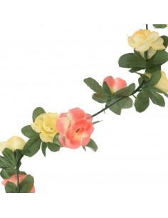 Ghirlande Fiori Artificiali 6 pz Rosso Tramonto Primavera 250cm