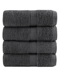 Asciugamani Ospiti 4 pz Antracite 30x50cm 600gsm 100% Cotone 2