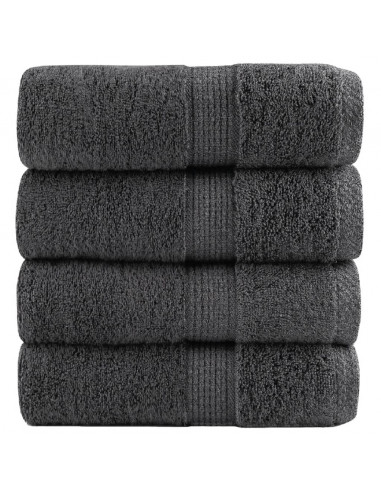 Asciugamani Ospiti 4 pz Antracite 30x50cm 600gsm 100% Cotone