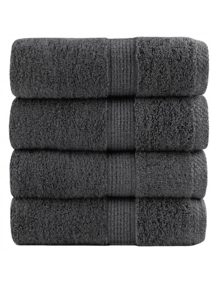 Asciugamani Ospiti 4 pz Antracite 30x50cm 600gsm 100% Cotone