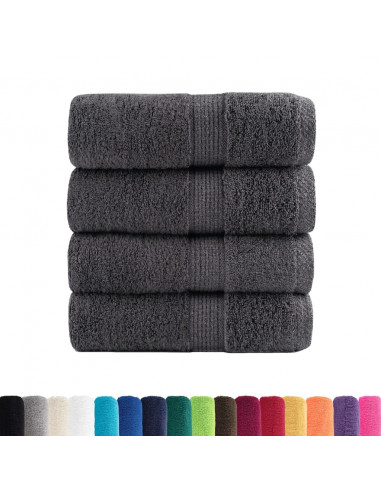 Asciugamani Ospiti 4 pz Antracite 30x50cm 600gsm 100% Cotone