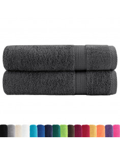 Asciugamani da bagno Premium SOLUND 2 pz Antracite 100x150 cm 600 g/m² 2