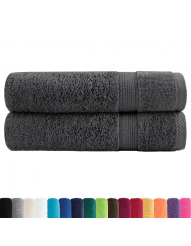 Asciugamani da bagno Premium SOLUND 2 pz Antracite 100x150 cm 600 g/m²