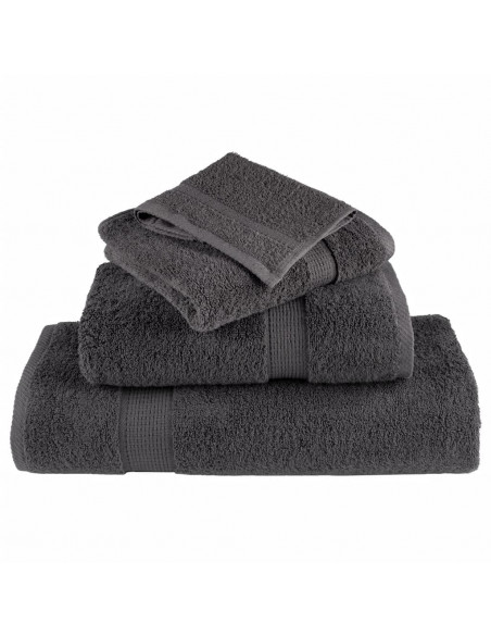Asciugamani da bagno Premium SOLUND 2 pz Antracite 100x150 cm 600 g/m²