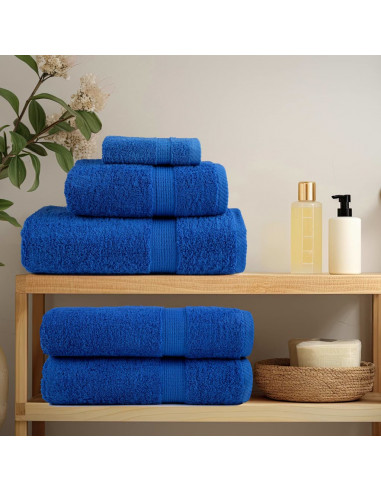 Asciugamani per Sauna 2 pz Blu 50x100 cm 600gsm 100% Cotone