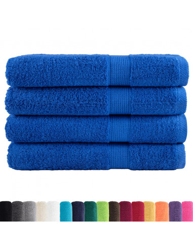Asciugamani Premium 4 pz Blu 100x200 cm 600gsm 100% Cotone