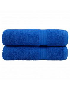 Asciugamani da Bagno 2 pz Blu 100x150 cm 600gsm 100% Cotone 2